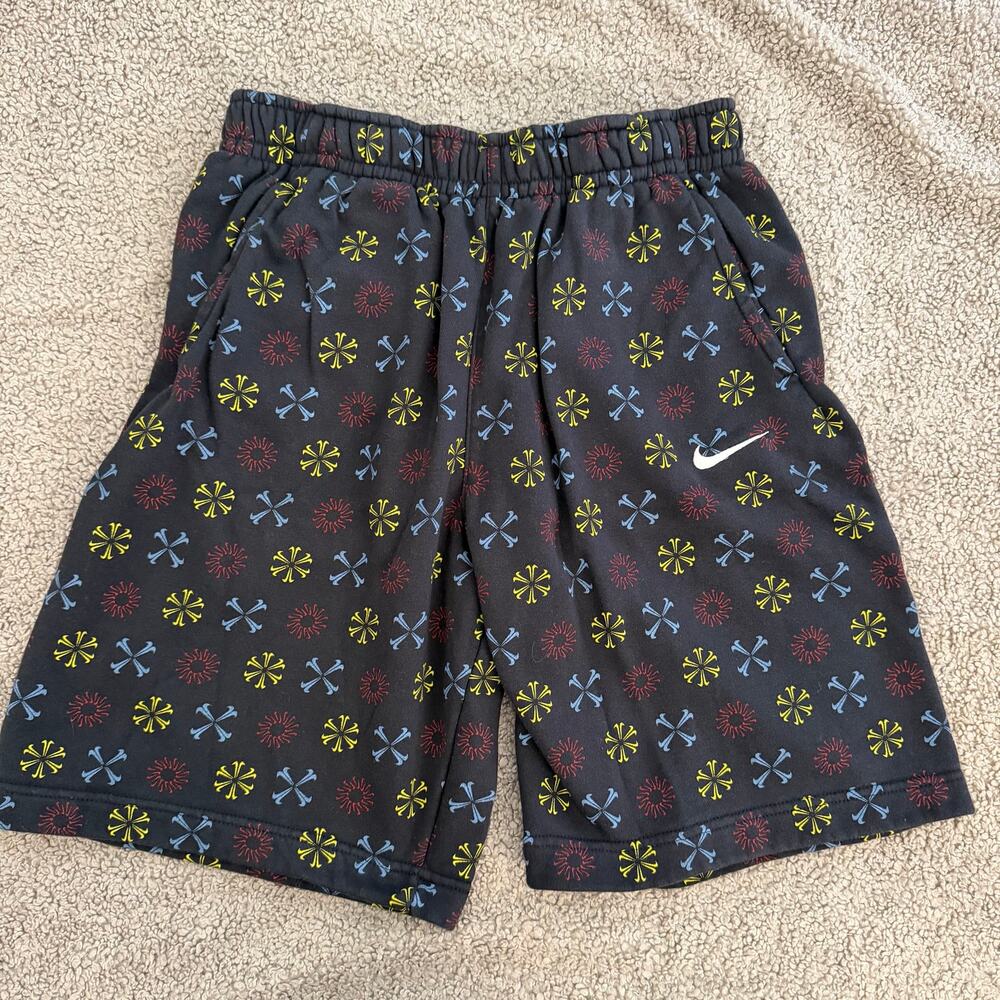 Nike Men’s Sportswear Club Fleece Shorts Monogram Black Sz Medium Geometric